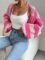 GORGLITTER Women’s Color Block Striped Open Front Crop Cardigan Top Long Sleeve Shrug Sweater Outerwear