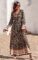 PRETTYGARDEN Long Sleeve Maxi Dress for Women – V Neck Casual Button Down Boho Floral Print Fall Long Dresses
