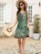 ETCYY Summer Dresses for Women 2023 Trendy Boho Floral Print Cover Up Crew Neck Sleeveless Sundresses with Pockets