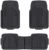 Amazon Basics 3-Piece All-Weather Protection Heavy Duty Rubber Floor Mats for Cars, SUVs, and Trucks，Black, Trim to Fit