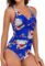 Husmeu Women’s Slimming One Piece Swimsuits Tummy Control Monokini Bathing Suits Criss Cross Backless Plus Size Swimwear