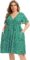AMZ PLUS Plus Size Casual Dress Women’s V Neck A-Line Knee Length Wrap Dress Swing Dresses Plus Size A Line Party Mini Dress