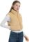 LINKFU Cropped Puffer Vest Women with Pockets Short Corduroy Vest Sleeveless Stand Collar Padded Puffy Outerwear