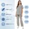 MEDPIA Women’s Medical Uniform Set – 4 Way Stretch Lightweight 8 Pockets V-Neck Top Drawstring Elastic Waist Pants Nursing Purple XS