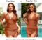 SuperPrity Women 3 Piece Tankini Swimsuits Halter Tummy Control Bathing Suits with Bikini Bottom Skirt(Available in Plus)