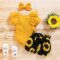 3PCS Baby Girl Clothes Toddler Girl Outfits Newborn Ruffle Bodysuit Tops Pants
