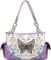 Butterfly Floral Western Purse Country Handbag Women Shoulder Bag Crossbody Wallet Card Holder 4 PCS Set
