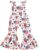 Zoiuytrg Toddler Baby Girl 4th of July Romper Outfit Cow American Flag Print Sleeveless Jumpsuit Bodysuit Summer Clothes