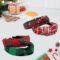 Wide Knotted Plaid Headbands, Valentines Gifts for Her, Fashion Vintage Turban Hair Band, Retro Criss Cross Christmas Headband for Women Girl, 2PCS Christmas Hair Accessories