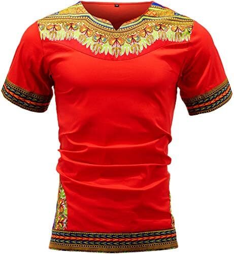 HongyuAmy Mens African Print Shirt Dashiki Traditional T-Shirts Dashiki Clothing