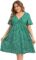 AMZ PLUS Plus Size Casual Dress Women’s V Neck A-Line Knee Length Wrap Dress Swing Dresses Plus Size A Line Party Mini Dress