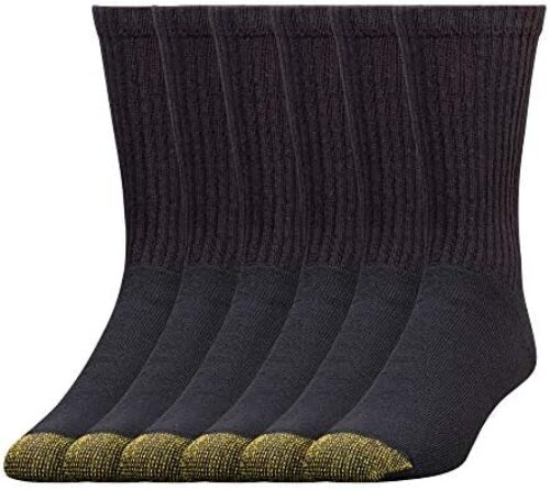 GOLDTOE Men’s 656S Cotton Crew Athletic Socks, Multipairs
