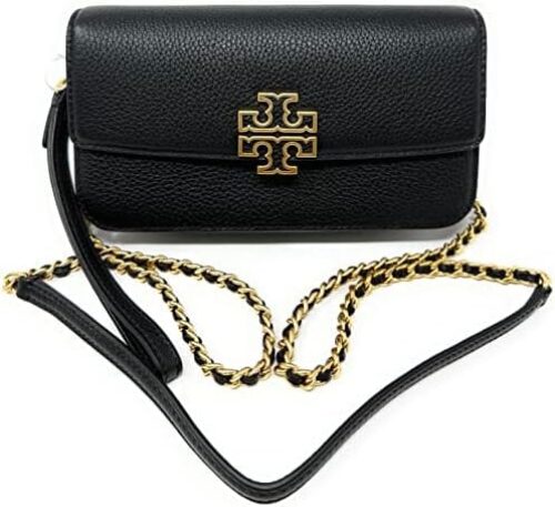 Tory Burch Women’s Britten Pebble Chain Wallet W. Wristlet