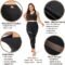 Plus Size Leggings, Black Mesh Yoga Pants for Women with Pockets High Waisted Tummy Control & Squat Proof Workout Leggings