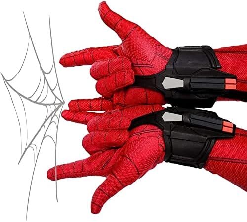 WPOZD Spider Web Shooter for Kid and adult, Spider Cosplay Launcher Bracers Accessories Black Shooter Props Decorate Launcher Spider-Man Bracers Accessories (with gloves)