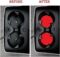 Red SINGARO Car Cup Coaster, Set of 4 Universal Non-Slip Cup Holders with Ornamental Embedded Design, Enhance Car Interior Aesthetics