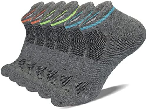 FUNDENCY 6 Pack Men’s Ankle Athletic Socks Low Cut Breathable Running Tab Socks with Cushion Sole