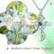 TOUPOP Cross Birth Flower Necklace 925 Sterling Silver Religious Cross Pendant Necklace with 5A CZ Birthstone Faith Christian Jewelry Birthday Gifts for Women Girls Mom Wife Grandma