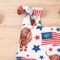 Zoiuytrg Toddler Baby Girl 4th of July Romper Outfit Cow American Flag Print Sleeveless Jumpsuit Bodysuit Summer Clothes