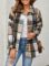 PRETTYGARDEN Women’s 2024 Fall Clothes Plaid Shacket Jacket Long Sleeve Button Down Flannel Shirts Fashion Blouse