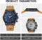 BY BENYAR Men’s Watches Waterproof Sport Military Watch for Men Multifunction Chronograph Black Fashion Quartz Wristwatches Calendar with Leather Strap