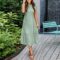 Fashion Women Casual Mid Length Dress Boho Butterfly Sleeve A-Line Long Dress Dresses for Women Summer Dresses