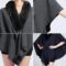Womens Batwing Sleeve Fur Collar Cloak Shawl Scarf,Loose V Neck Cardigan Sweater,Luxury Faux Fur Hooded cape coat