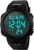 PASOY Mens Women Digital Watch Big Dial Light LED Swim Waterproof Rubber Band Alarm Black LED Watches 50MM