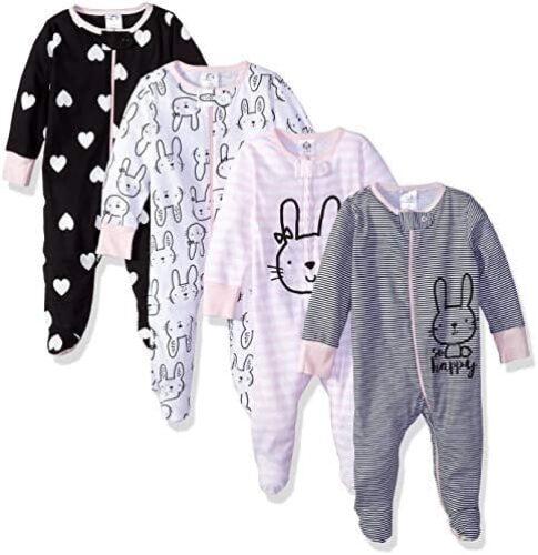 Gerber Baby Girls’ 4 Pack Sleep ‘N Play Footie