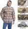 Derbars Men’s Cotton Plaid Shirts Jacket Fleece Lined Flannel Shirts Sherpa Button Down Jackets with Hood for Men