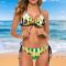 Jamaican Flag Halter Bikini Set,Women Girl Bra Swimsuits 2 Piece Triangle Briefs Sexy Lace Up Swimwear