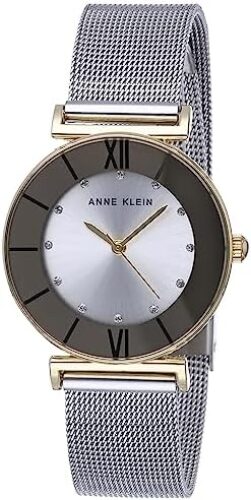Anne Klein Women’s Glitter Accented Mesh Bracelet Watch