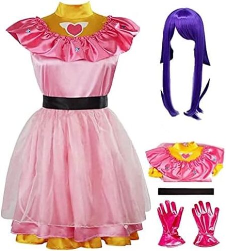 Haocoyee Oshi No Ko Cosplay Costume Ai Hoshino Akuamarin Anime Cosplay Uniform Pink Dress Outfit with Wig for Girls Women