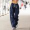 UAURORAO Women Streetwear Sweatpants Elastic Waist Loose Wide Leg Joggers Y2k Star Print Baggy Cargo Pants Punk Harajuku 90s