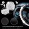 Bling Car Accessories Set for Women and Girls, Universal Diamond Steering Wheel Cover, Bling License Plate Frame, Bling Car USB Charge, Car Bling Ring Emblem,Bling Car Decor Set