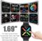 Black TORJALPH Smart Watch – 1.69 inch Full Touch Screen, IP68 Waterproof, Bluetooth Fitness Tracker with Heart Rate and Sleep Monitor for Men and Women, Compatible with iPhone, Samsung, and Android Phones