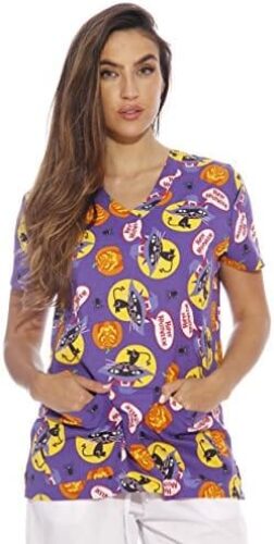 Dreamcrest Women’s Scrub Tops Holiday Scrubs