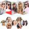 SOJOS Classic Round Sunglasses for Women Men Retro Vintage Large Plastic Frame BLOSSOM