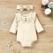 Aalizzwell Preemie Newborn Infant Baby Girls Clothes Ribbed Bodysuit Pants Set Fall Winter Outfits