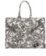 Fashion luxury tote bag cotton linen one shoulder handbag large capacity jacquard embroidery retro exquisite graffiti(L)
