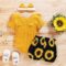 3PCS Baby Girl Clothes Toddler Girl Outfits Newborn Ruffle Bodysuit Tops Pants