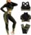 SINBRLAI Women’s 3pcs Seamless Workout Outfits Sets, Yoga Sportswear Tracksuit Leggings and Stretch Sports Bra Fitness