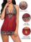 Avidlove Women V-Neck Lingerie Lace Babydoll Mesh Chemise Nightwear Outfits S-4XL