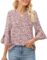 Gaharu Women’s Work Blouses Ruffle 3/4 Sleeve Dressy Top V Neck Casual Chiffon Tunic Blouses Business Shirts