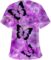 Scrub_Tops for Womens T Shirt Butterflies Valentine’s Day Printed V-Neck Working Uniform Workwear Pockets Top