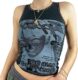 Women Face Portrait Print Y2K Tank Top Aesthetic Graphic Print E-Girl Camis Sleeveless Slim Vest Crop Top Streetwear