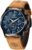 BY BENYAR Men’s Watches Waterproof Sport Military Watch for Men Multifunction Chronograph Black Fashion Quartz Wristwatches Calendar with Leather Strap