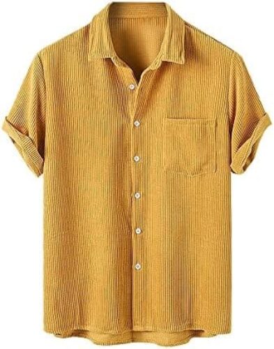 ZAFUL Men’s Casual Chicago Contrasting Letter Print Short Sleeve Button Up Baseball Shirt