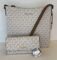 Michael Kors Jet Set Travel Large Messenger Crossbody bundle with Trifold Wallet Purse Hook
