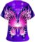 Scrub_Tops for Womens T Shirt Butterflies Valentine’s Day Printed V-Neck Working Uniform Workwear Pockets Top